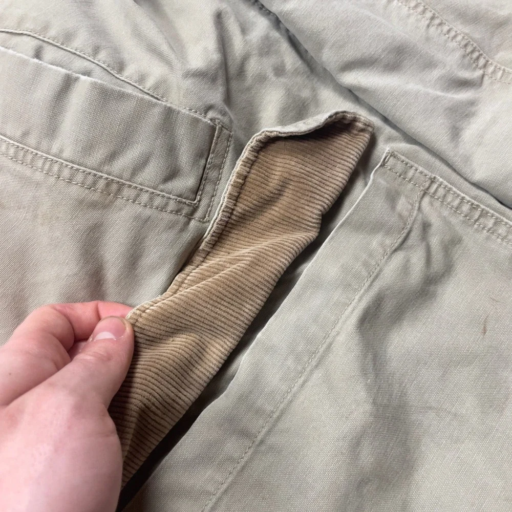 VTG 90s LL Bean Field Barn Coat Jacket XL Tan Quilted Lined Duck Canvas Corduroy